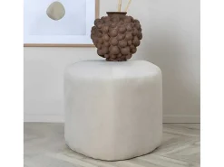 Peg Poef, Hocker O46Cm Velours Wit.-Venture Home Sale