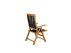 Peter Tuinstoel 5 Pos. Instelbaar Zwart, Acacia.-Vente-unique New