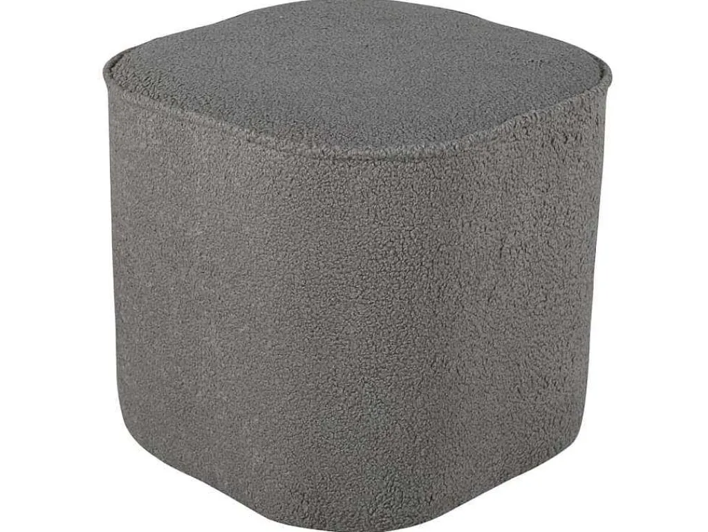 Piff Poef, Hocker O44Cm Teddystof Grijs.-Venture Home Online