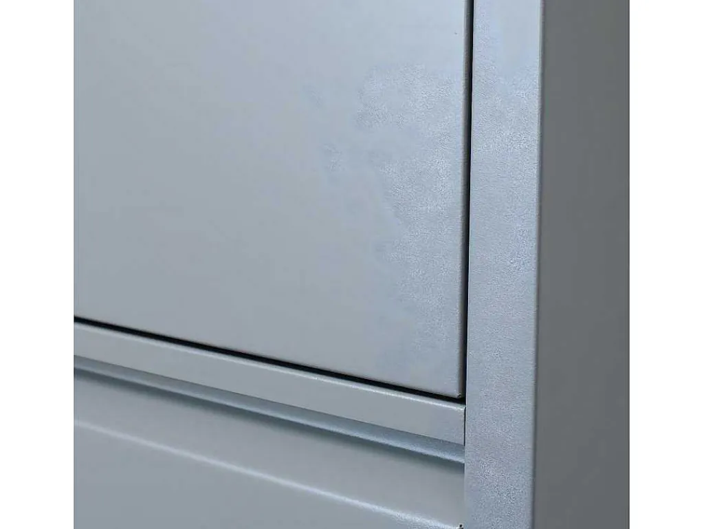 Pisa Schoenenkast Grijs Metaal Met 3 Vakken.-Vente-unique Discount