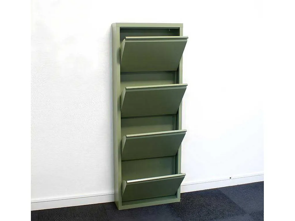 Pisa Schoenenkast Groen Metaal Met 4 Vakken.-Vente-unique Clearance
