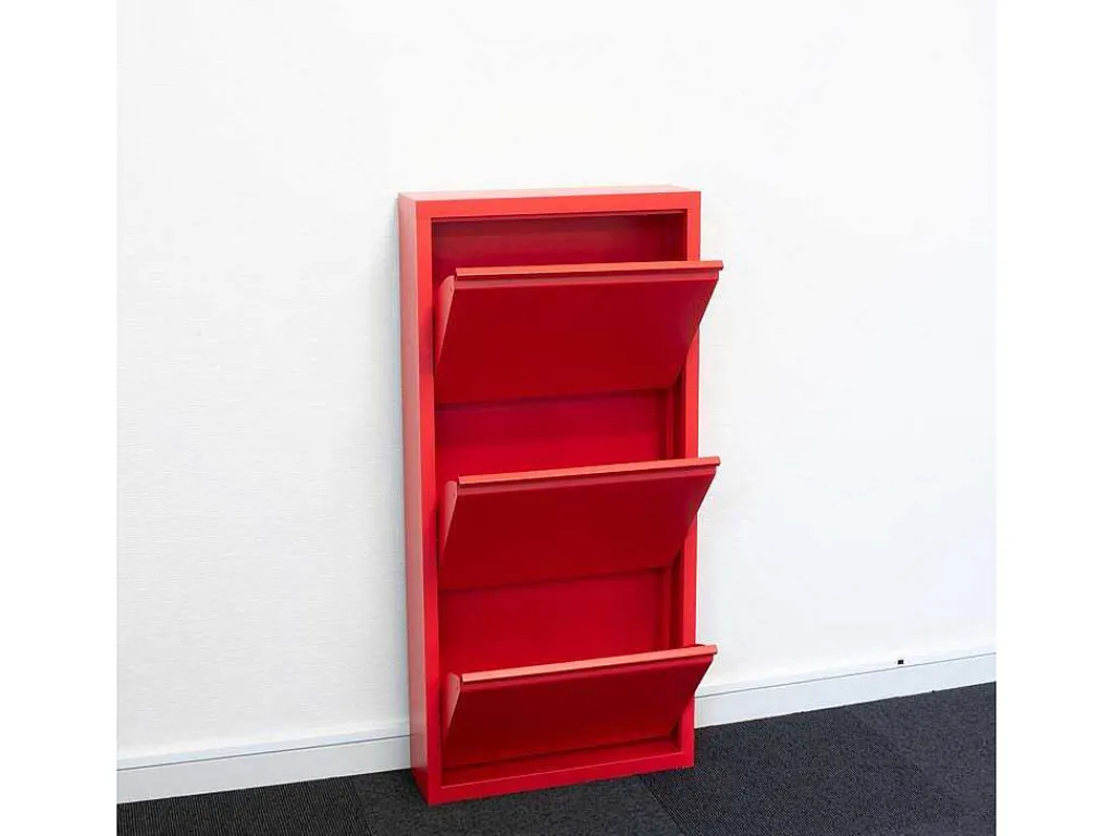 Pisa Schoenenkast Rood Metaal Met 9 Vakken.-Vente-unique Online