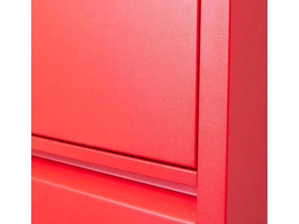 Pisa Schoenenkast Rood Metaal Met 9 Vakken.-Vente-unique Online