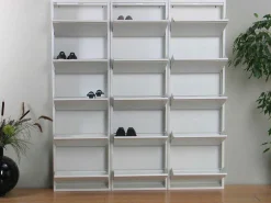 Pisa Schoenenkast Wit Metaal Met 5 Vakken - Set Van 3.-Vente-unique