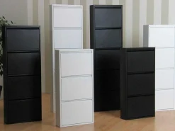 Pisa Schoenenkast Wit Metaal Met 5 Vakken - Set Van 3.-Vente-unique