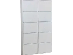 Pisa Schoenenkast Wit Metaal Met 5 Vakken - Set Van 2.-Vente-unique Sale