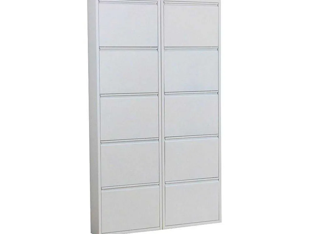 Pisa Schoenenkast Wit Metaal Met 5 Vakken - Set Van 2.-Vente-unique Sale
