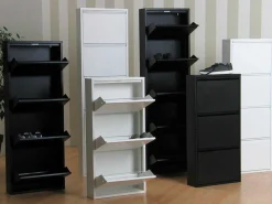 Pisa Schoenenkast Wit Metaal Met 5 Vakken - Set Van 2.-Vente-unique Sale