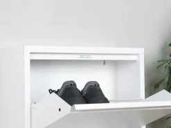 Pisa Schoenenkast Wit Metaal Met 5 Vakken - Set Van 2.-Vente-unique Sale