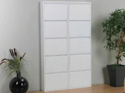 Pisa Schoenenkast Wit Metaal Met 5 Vakken - Set Van 2.-Vente-unique Sale