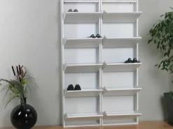 Pisa Schoenenkast Wit Metaal Met 5 Vakken - Set Van 2.-Vente-unique Sale