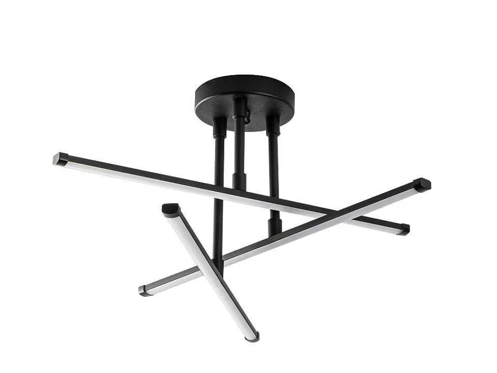Plafondlamp Met Ledverlichting Van Metaal - L51 X H26 Cm - Zwart - Heras-OZAIA