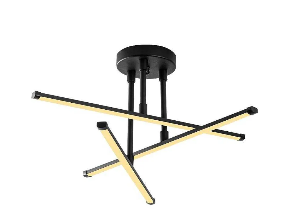 Plafondlamp Met Ledverlichting Van Metaal - L51 X H26 Cm - Zwart - Heras-OZAIA