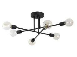 Plafondlamp Van Metaal Flowera - 3 Armen - L64 Cm X H30 Cm - Zwart-OZAIA