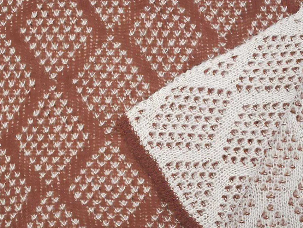 Plaid Oyace - Acryl En Wol - 130 X 170 Cm - Ivoor En Rood-OZAIA Clearance