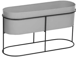 Plantenbak Voor Binnen Op Poten - L74 X H40 Cm - Metaal - Lichtgrijs - Ravina-OZAIA Outlet