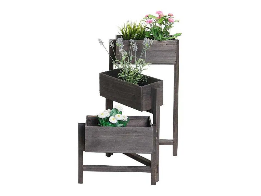 Plantenrek Staand Rek, Grijsbruin-Vente-unique Clearance