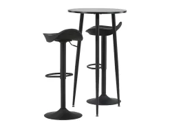 Plaza Barmeubelset Bartafel Zwart En 2 Adesto Barstoelen Zwart.-Vente-unique Hot