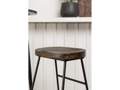 Plaza Barmeubelset Bartafel Zwart En 2 Ozark Barstoelen Naturel.-Vente-unique Sale