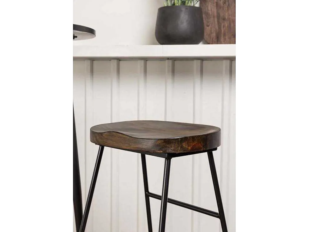 Plaza Barmeubelset Bartafel Zwart En 2 Ozark Barstoelen Naturel.-Vente-unique Sale