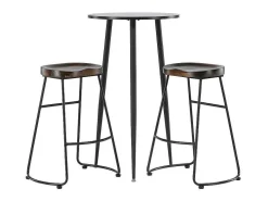 Plaza Barmeubelset Bartafel Zwart En 2 Ozark Barstoelen Naturel.-Vente-unique Sale