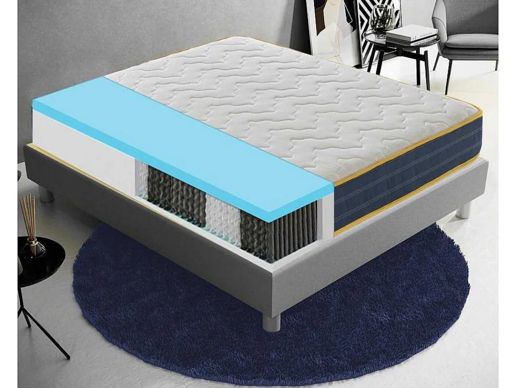 Pocketveringmatras En Traagschuim Met 9 Gedifferentieerde Zones - 23 Cm Hoog - Anatomisch 200X200 Cm-I Love Sleep Outlet