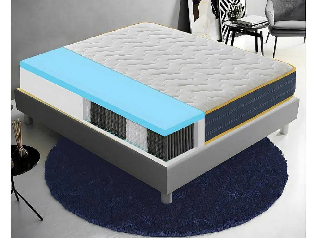 Pocketveringmatras En Traagschuim Met 9 Gedifferentieerde Zones - 23 Cm Hoog - Anatomisch 140X200 Cm-I Love Sleep New