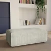 Poef Van Beige Ribfluweel Amelia-Vente-unique Best