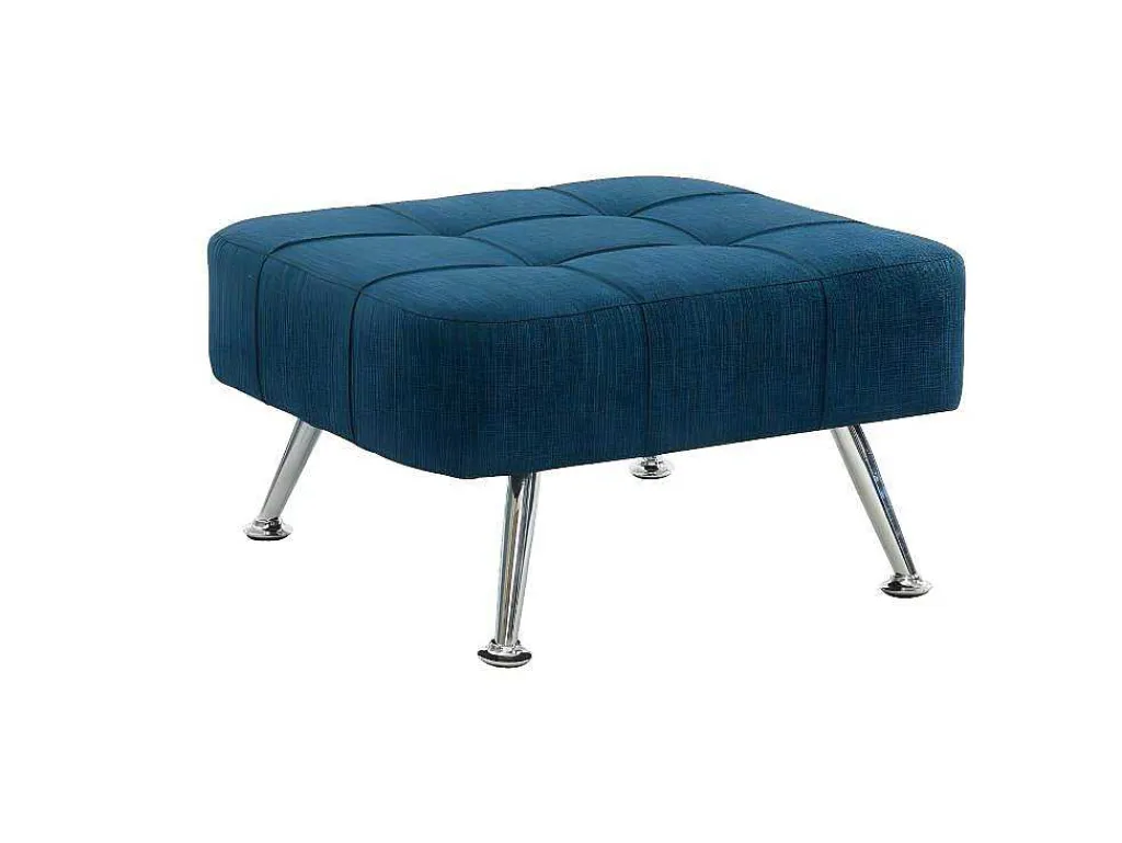 Poef Van Stof Murni - Blauw-Vente-unique Clearance