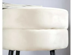 Pot Poef O40Cm Velours Beige.-Venture Home Outlet