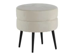 Pot Poef O40Cm Velours Beige.-Venture Home Outlet