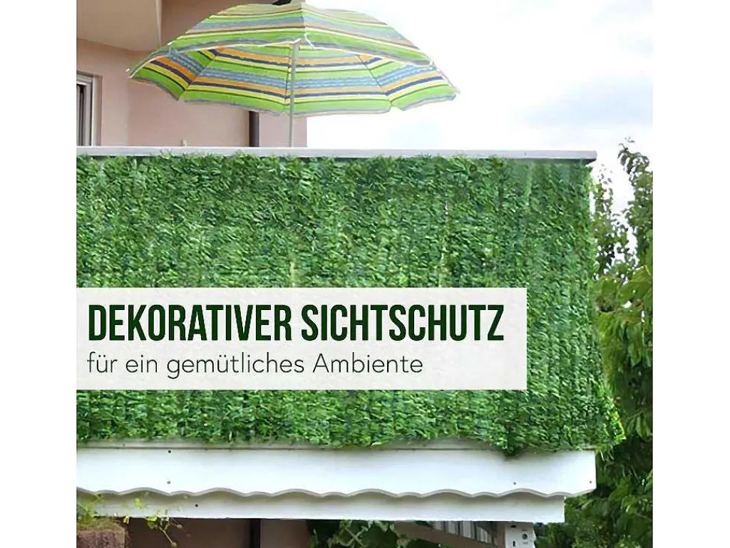 Privacyscherm Balkon N77 Ii Blad, 300X150Cm Licht Blad-Vente-unique