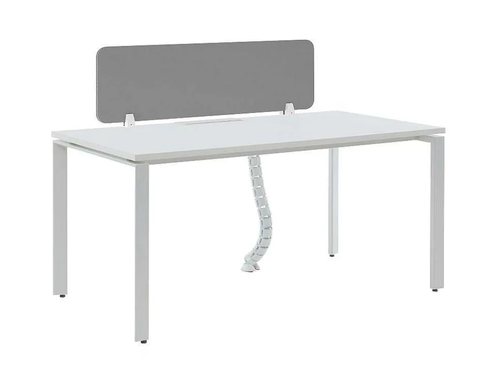 Professioneel Bureau Voor 1 Persoon - Wit - L160 Cm - Met Afscheiding - Downtown-Workēa Sale