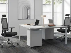 Professioneel Bureau Voor 2 Personen - Wit - L120 Cm - Downtown-Workēa Discount