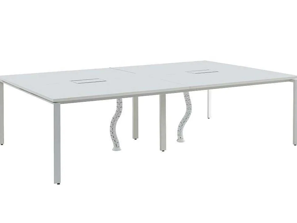 Professioneel Bureau Voor 4 Personen - Wit - L140 Cm - Downtown-Workēa Outlet