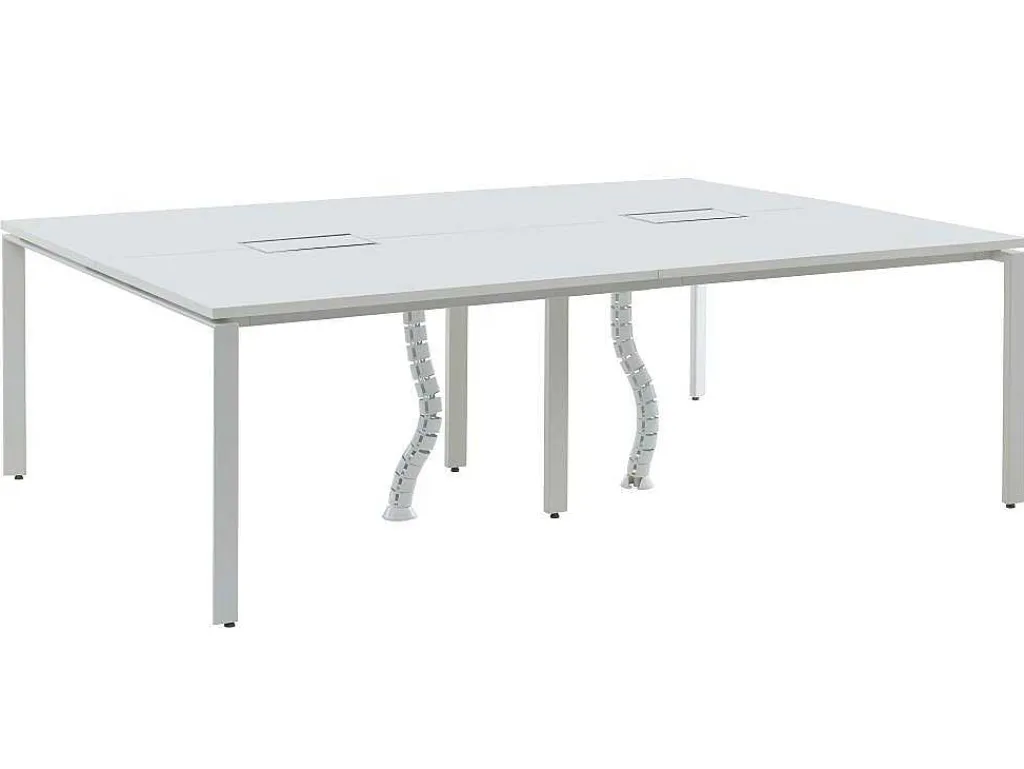 Professioneel Bureau Voor 4 Personen - Wit - L120 Cm - Downtown-Workēa New