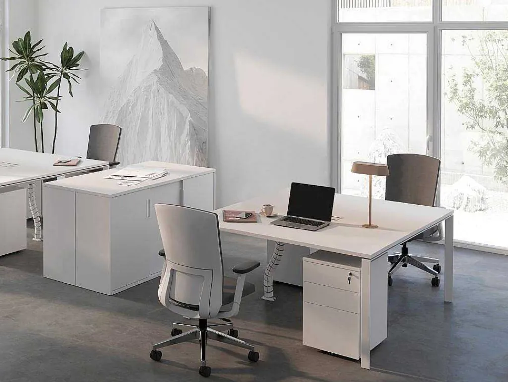 Professioneel Bureau Voor 2 Personen - Wit - L160 Cm - Downtown-Workēa Online
