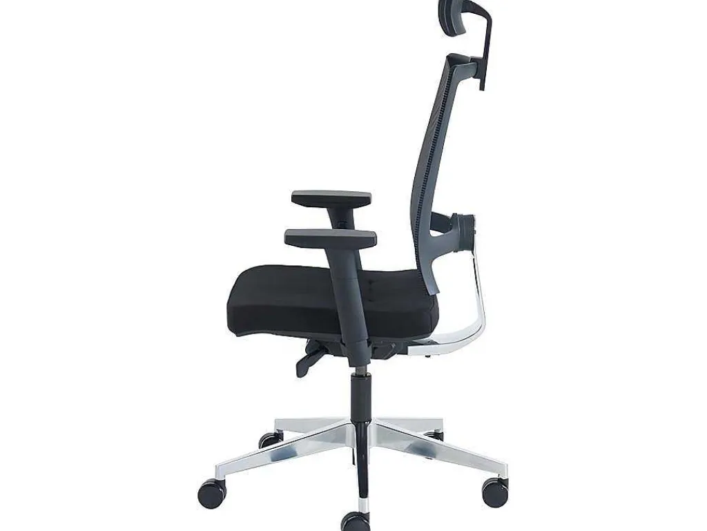 Professionele Ergonomische Bureaustoel - Met Hoofdsteun - Stof - Zwart - Wallstreet-Workēa Best