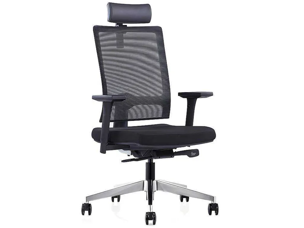 Professionele Ergonomische Bureaustoel - Met Hoofdsteun - Stof - Zwart - Wallstreet-Workēa Best