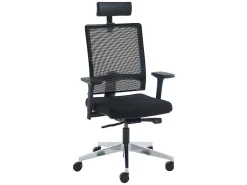 Professionele Ergonomische Bureaustoel - Met Hoofdsteun - Stof - Zwart - Wallstreet-Workēa Best