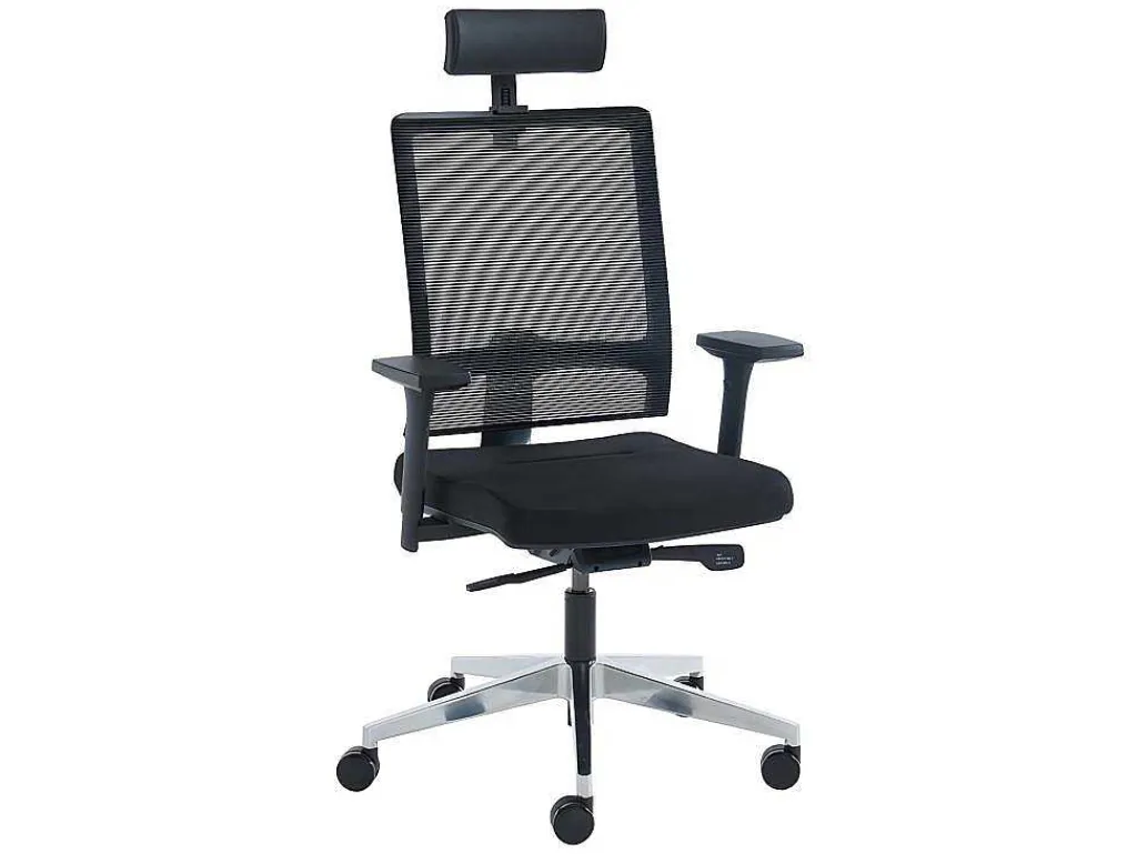 Professionele Ergonomische Bureaustoel - Met Hoofdsteun - Stof - Zwart - Wallstreet-Workēa Best