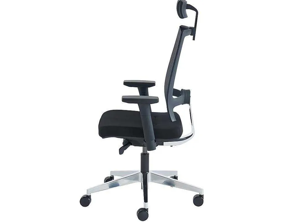 Professionele Ergonomische Bureaustoel - Met Hoofdsteun - Stof - Zwart - Wallstreet-Workēa Best