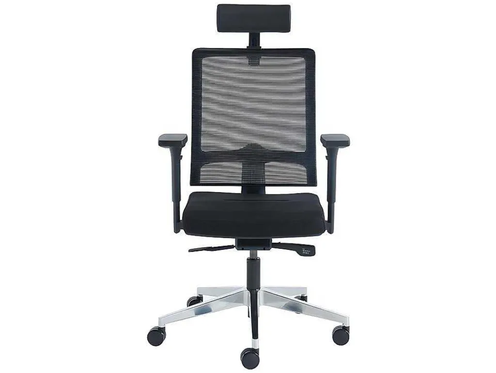 Professionele Ergonomische Bureaustoel - Met Hoofdsteun - Stof - Zwart - Wallstreet-Workēa Best