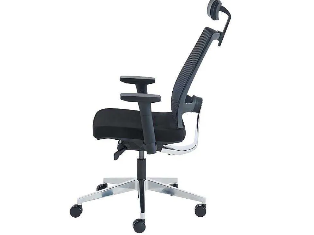 Professionele Ergonomische Bureaustoel - Met Hoofdsteun - Stof - Zwart - Wallstreet-Workēa Best