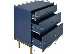Ragement Ladekast Voor Slaapkamer - 3 Lades - Donkerblauw-ModernLuxe Discount