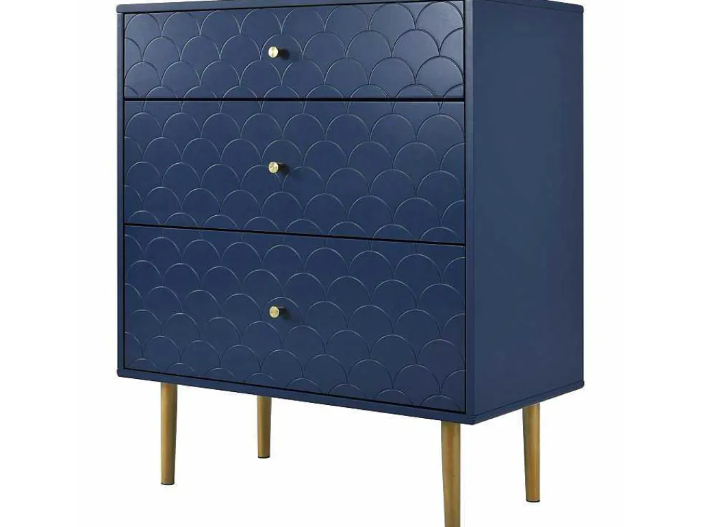 Ragement Ladekast Voor Slaapkamer - 3 Lades - Donkerblauw-ModernLuxe Discount