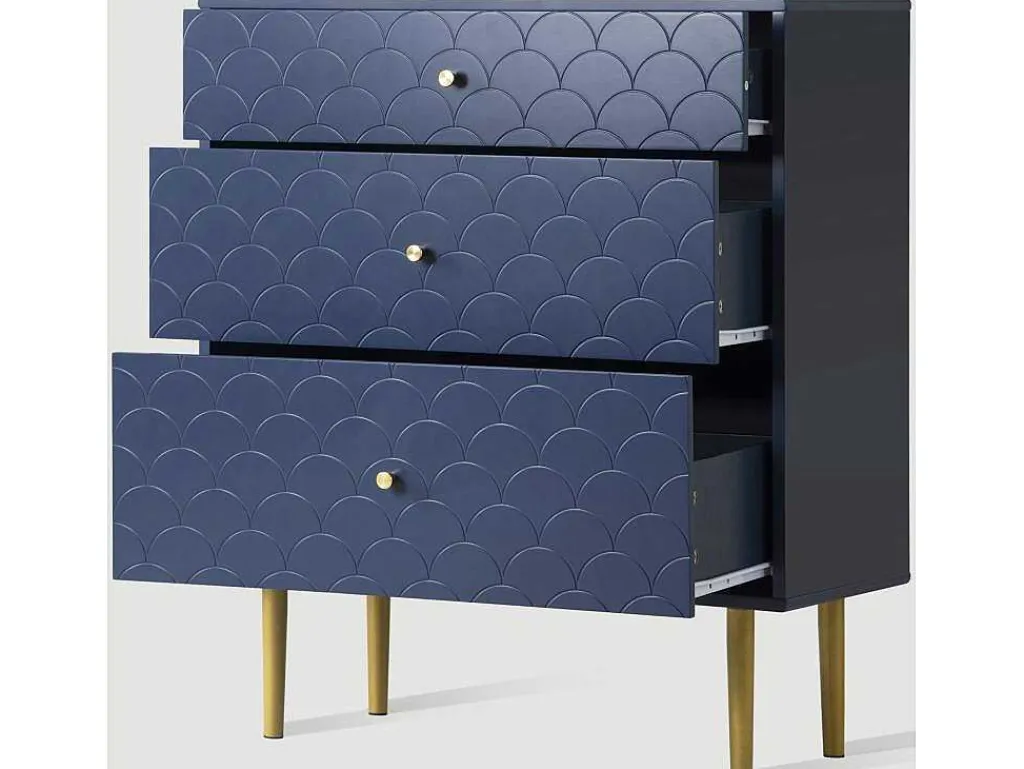 Ragement Ladekast Voor Slaapkamer - 3 Lades - Donkerblauw-ModernLuxe Discount