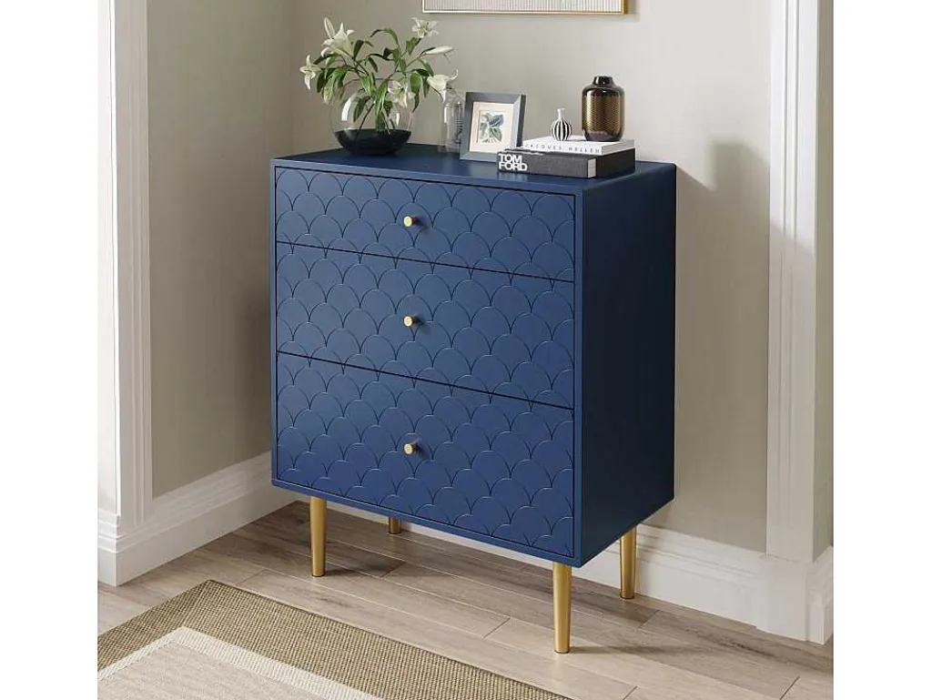 Ragement Ladekast Voor Slaapkamer - 3 Lades - Donkerblauw-ModernLuxe Discount