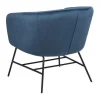 Ramy Fauteuil In Marineblauwe Stof En Zwart Metalen Onderstel.-Vente-unique Clearance
