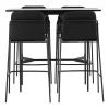Rax Barmeubelset Bartafel Zwart En 4 Tvist Barstoelen Zwart.-Vente-unique Clearance